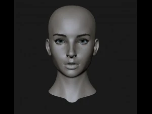 cabeza realista linda chica Modelo 3D