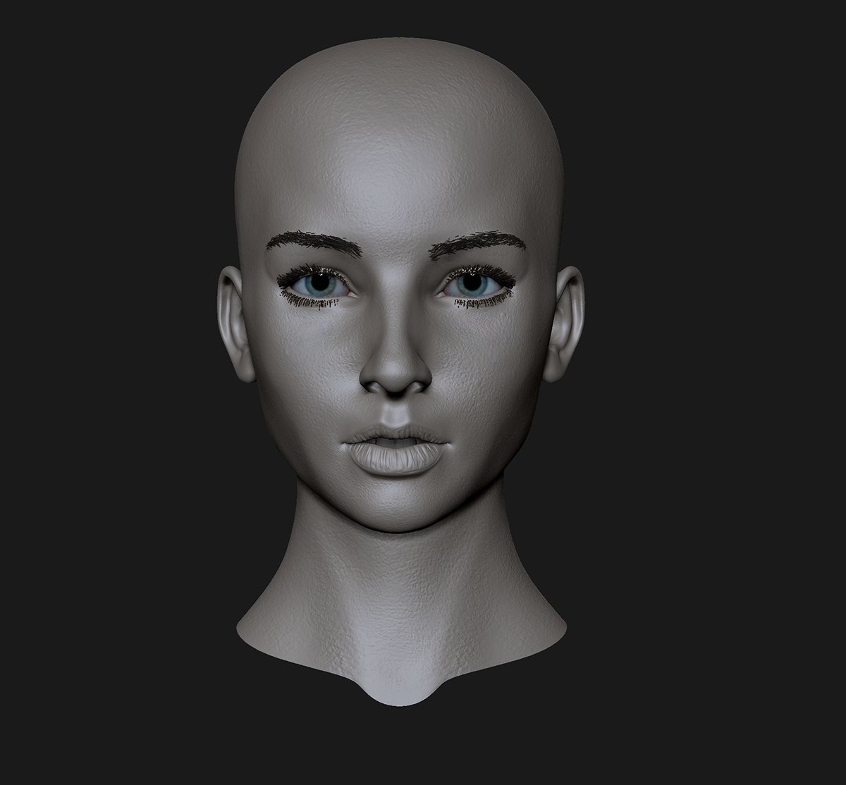 Realistic head cute girl 3D Model in Woman 3DExport