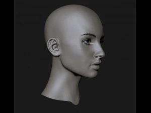 cabeza realista linda chica Modelo 3D
