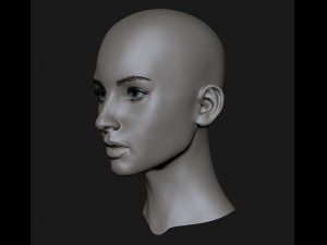 realistic head cute girl 3D Model