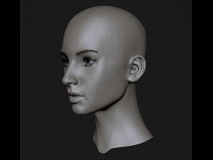 cabeza realista linda chica Modelo 3D