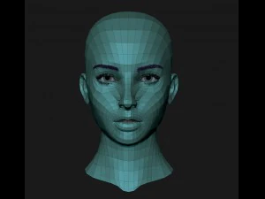cabeza realista linda chica Modelo 3D