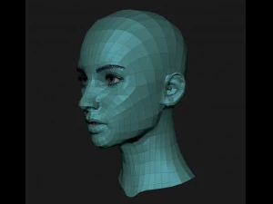cabeza realista linda chica Modelo 3D