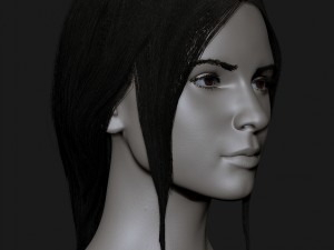 realistic head cute brunettes girls Model 3D