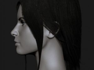 realistic head cute brunettes girls Model 3D