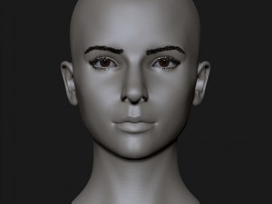 realistic head cute brunettes girls Model 3D