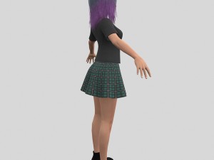 girl with colorful hair Modelo 3D