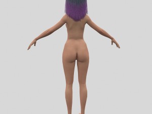 girl with colorful hair Modelo 3D