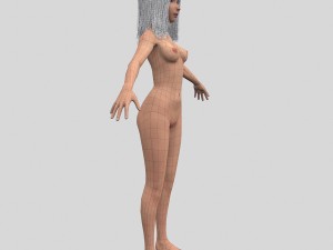 girl with colorful hair Modelo 3D