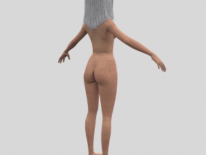 girl with colorful hair Modelo 3D