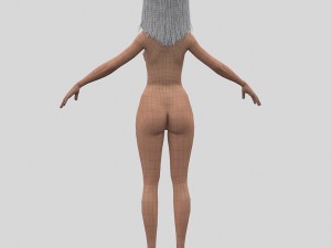 girl with colorful hair Modelo 3D