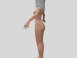 girl with colorful hair Modelo 3D