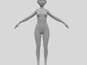 girl with colorful hair Modelo 3D