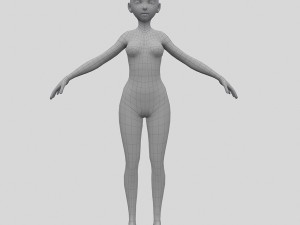 girl with colorful hair Modelo 3D