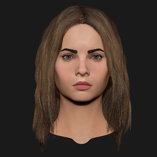 realistic head cute blonde girl 1 3D मॉडल .c4d .max .obj .3ds .fbx .stl .blend 