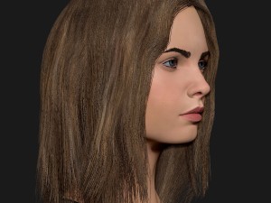 realistic head cute blonde girl 1 3D मॉडल