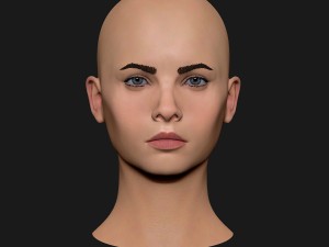 realistic head cute blonde girl 1 3D मॉडल