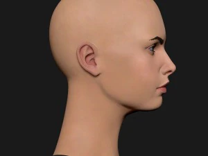 realistic head cute blonde girl 1 3D Model