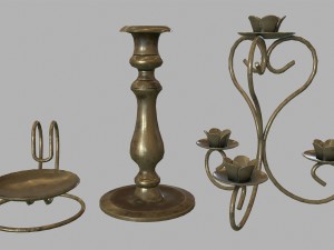 candle holder set 3D 模型