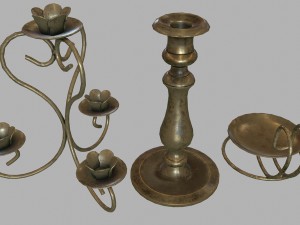 candle holder set Modèle 3D