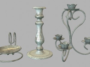 candle holder set Modèle 3D