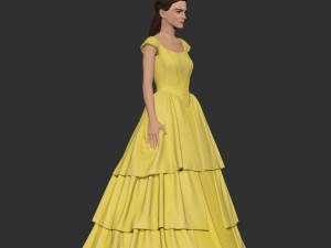 girl belle in yellow dress Model Cetak 3D