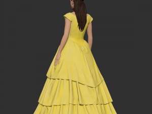 girl belle in yellow dress Model Cetak 3D