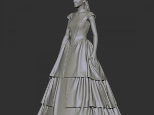 girl belle in yellow dress Model Cetak 3D