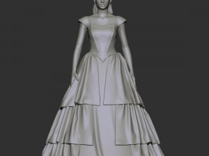 girl belle in yellow dress Model Cetak 3D