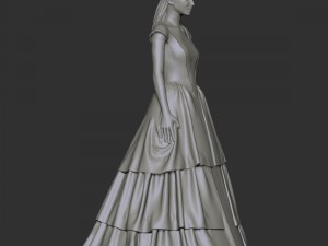girl belle in yellow dress Model Cetak 3D