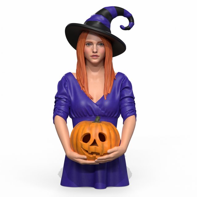 halloween girl 3D Model .c4d .max .obj .3ds .fbx .stl .blend 