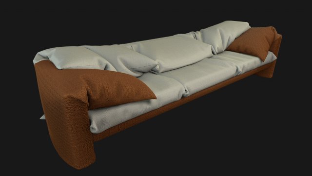 sofa with pillows 3D Модель .c4d .max .obj .3ds .fbx .stl .blend 