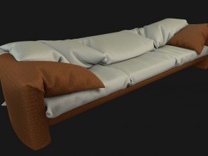 sofa with pillows Modelo 3D