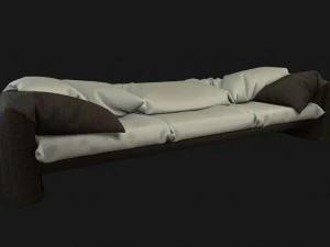 sofa with pillows 3D Model