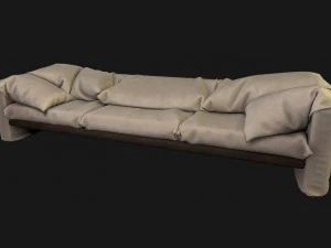 sofa with pillows 3D Model