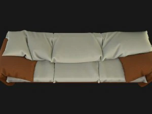 sofa with pillows 3D Model