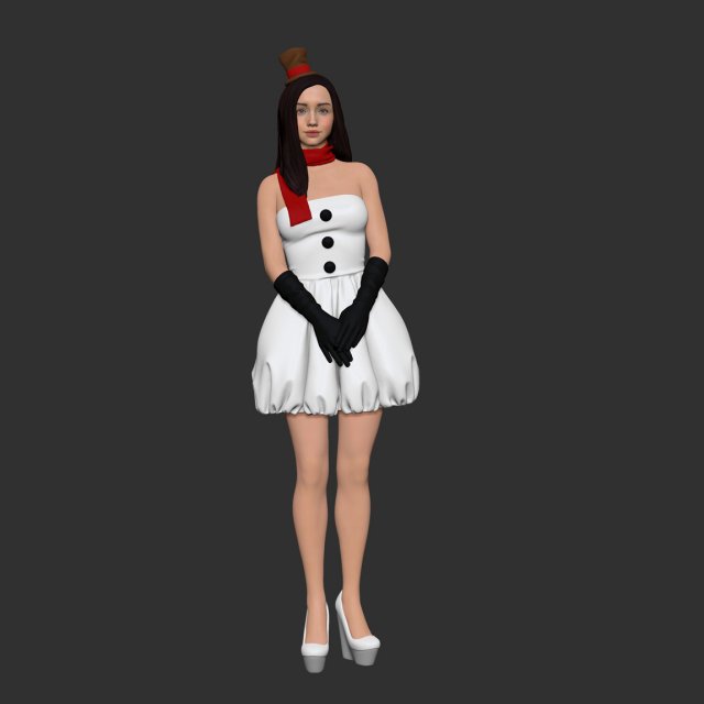 snowman cute Modello di stampa 3D .c4d .max .obj .3ds .fbx .stl .blend 
