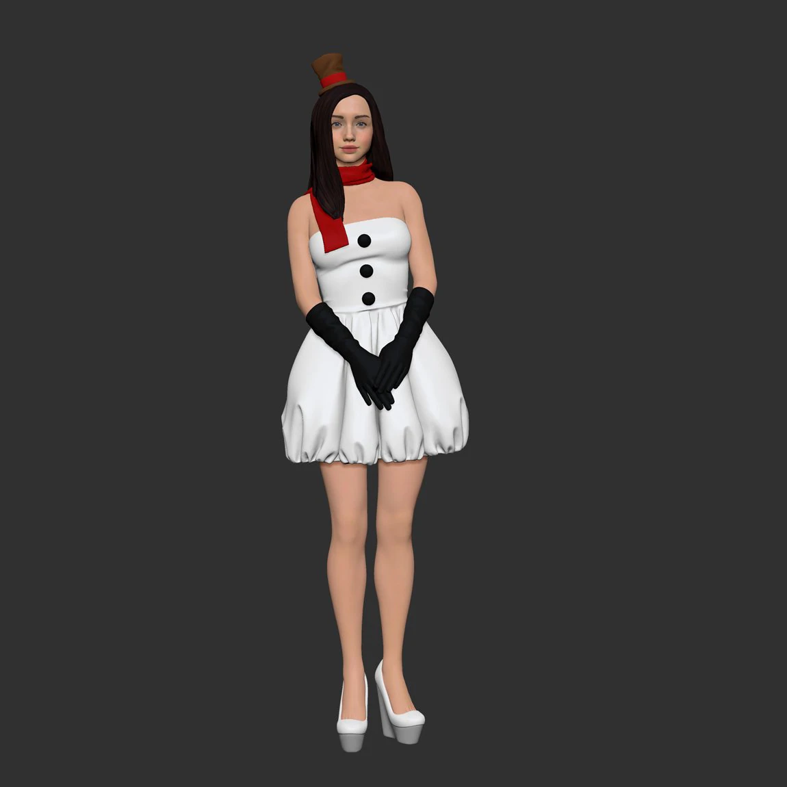 snowman cute 3D Print Model .c4d .max .obj .3ds .fbx .stl .blend