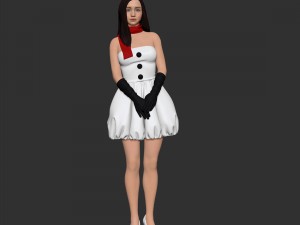 snowman cute 3D Print Model