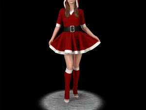 산타 소녀 귀여운 3D 프린트 모델