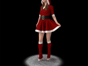 santa girl cute 3D Print Model