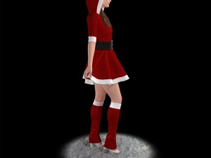 santa girl cute 3D Print Model