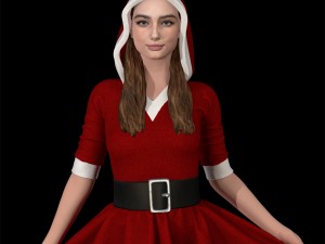 santa girl cute 3D Print Model