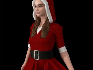 santa girl cute 3D Print Model