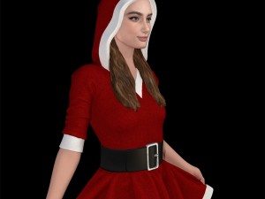 santa girl cute 3D Print Model