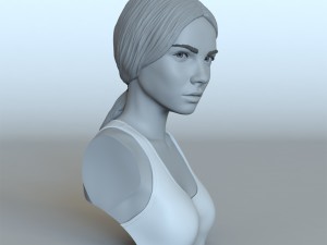 portrait of a girl with a ponytail 3D Print Model