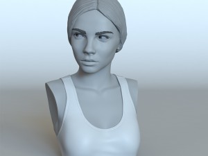 portrait of a girl with a ponytail 3D 프린트 모델