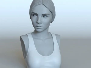 portrait of a girl with a ponytail 3D Print Model