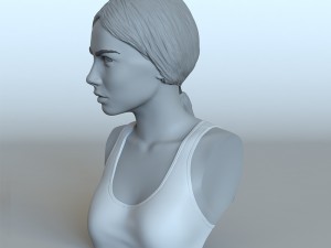portrait of a girl with a ponytail 3D 프린트 모델