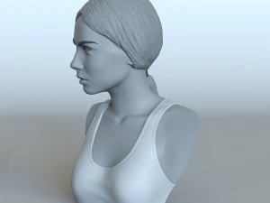 portrait of a girl with a ponytail 3D Print Model
